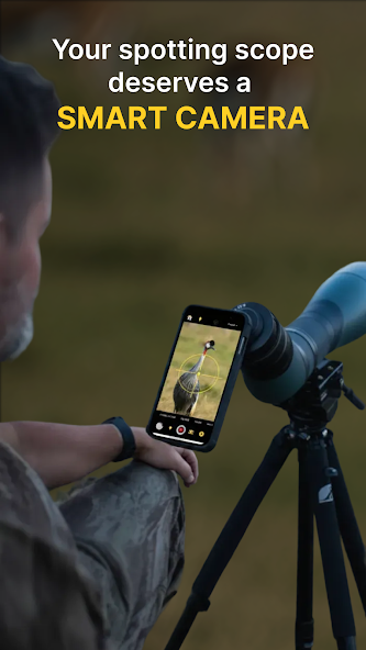 Phone mounted to spotting scope